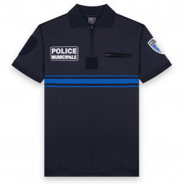 Polo Police Municipale manches courtes – Bleu marine respirant