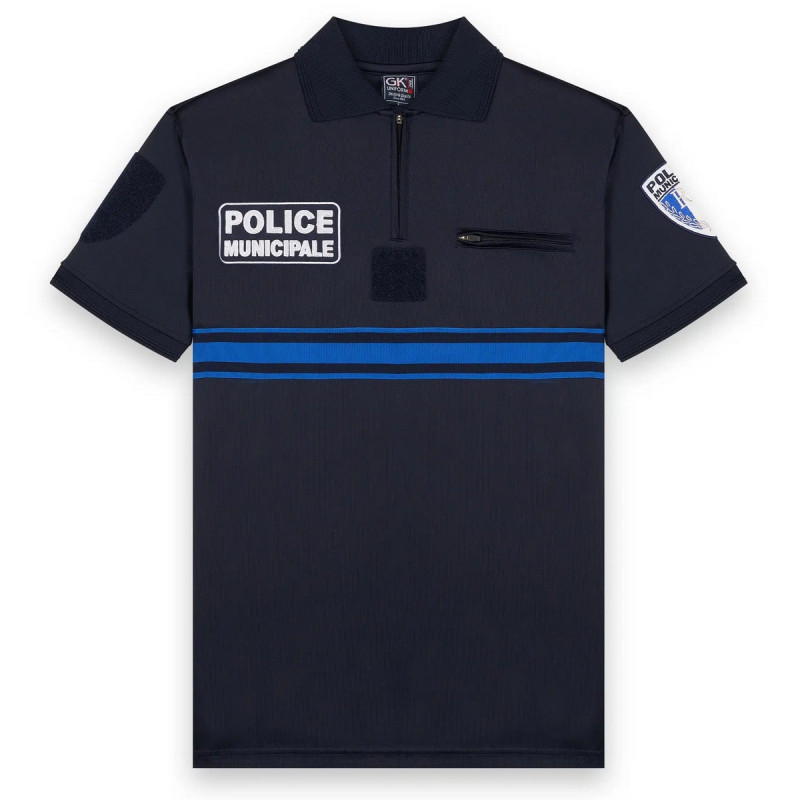 Polo Police Municipale manches courtes – Bleu marine respirant