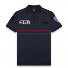 Polo ASVP manches courtes zippé – Maille respirante