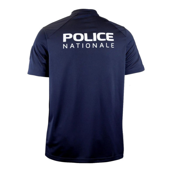 Polo Manches Courtes Police Nationale Bleu Marine - Col Zippé Professionnel