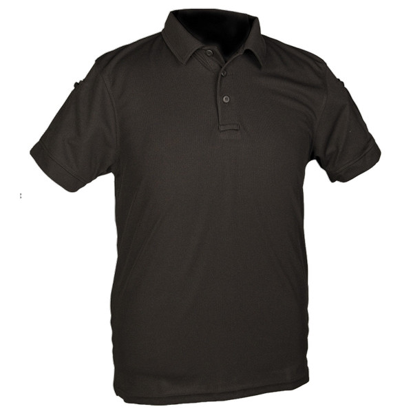 Polo Tactique Quick Dry Noir - Polo Professionnel Respirant Manches Courtes
