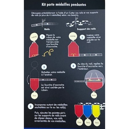 Kit Porte-Médailles Pendantes pour Uniforme - Système Sans Couture