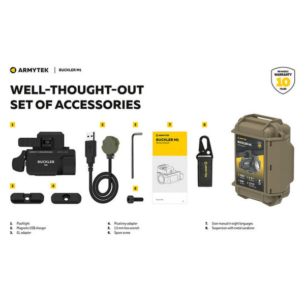 Lampe Tactique Buckler M1 700 Lumens - Picatinny & Glock