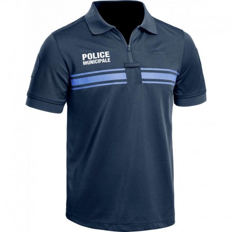 Polo Police Municipale P.M. ONE manches courtes bleu