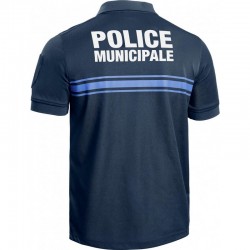 Polo Police Municipale P.M. ONE manches courtes bleu