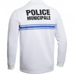 Polo Police Municipale P.M. ONE manches longues blanc