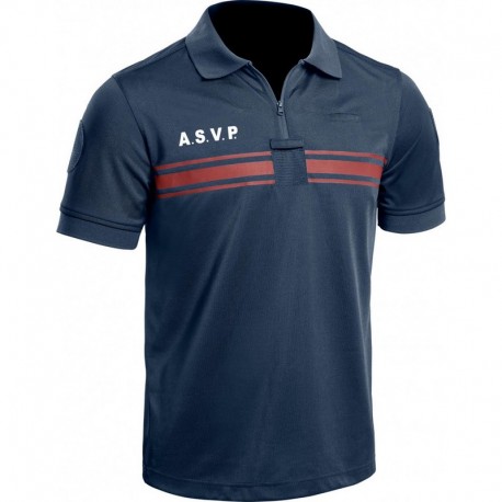 Polo A.S.V.P. P.M. ONE manches courtes bleu