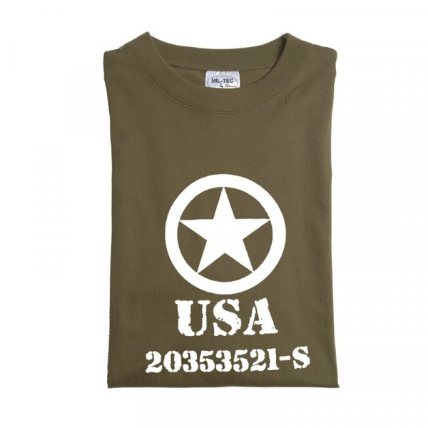 Tee shirt vert olive M. DRUCK " ALLIED STAR"