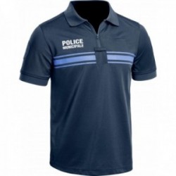 Polo Police Municipale P.M. ONE manches courtes bleu