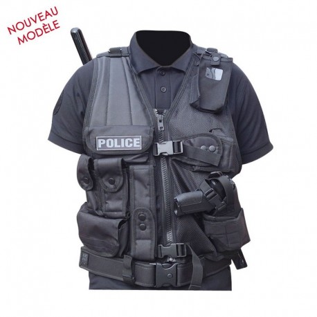 Gilet force intervention avec holster pour pa ou taser