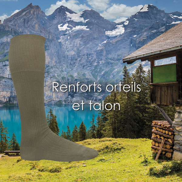 CHAUSSETTE MIS BAS COTON OM KAKI