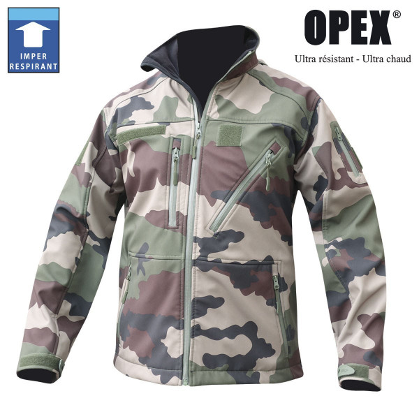 BLOUSON CAMO CE SOFTSHELL 3 COUCHES DINTEX